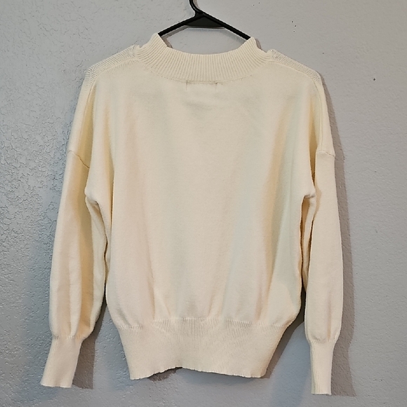 Philosophy/Anthropologie Cream V-Neck Sweater - Womens Size Medium - Picture 5 of 7